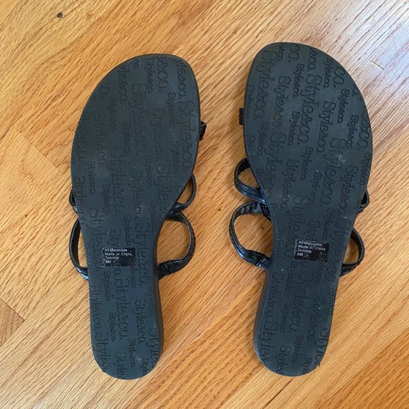 Style & Co Black Beaded Slide Sandals - Picture 3 of 3